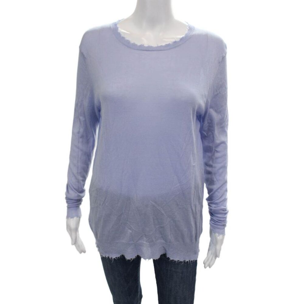 Cotton By Autumn Cashmere Women Blue Crewneck Longsleeve Pullover Size M